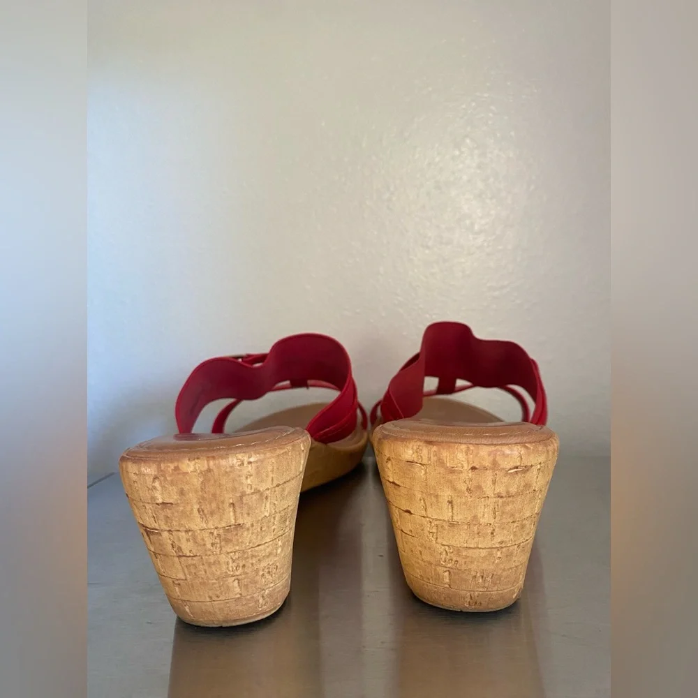 ITALIAN SHOEMAKER ...Elegant Red Wedge Sandals
